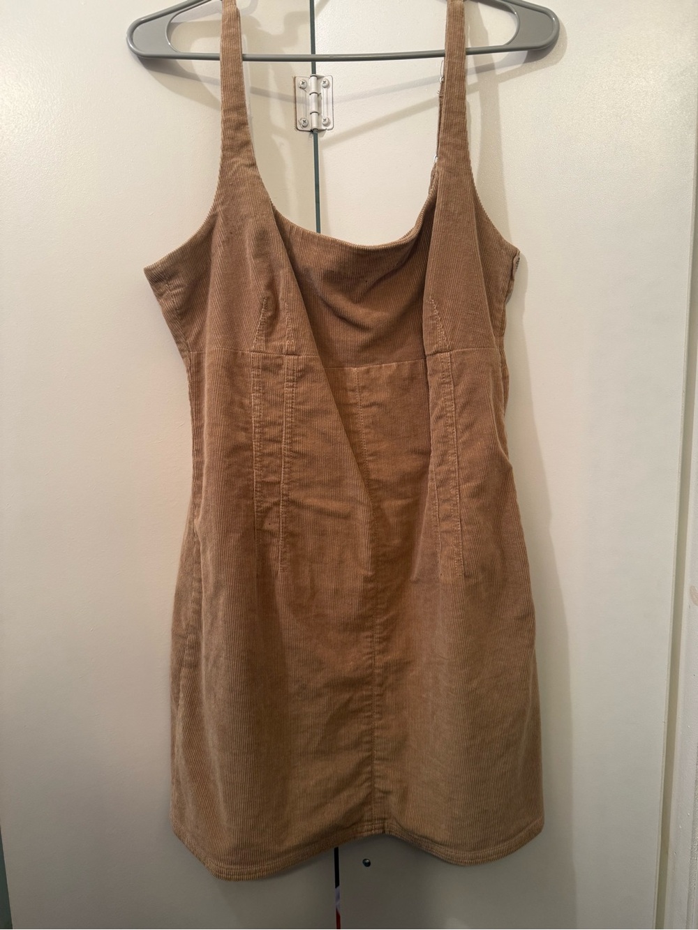 BDG Corduroy Pinafore Mini Dress in Tan